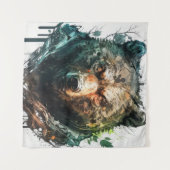 Tenture Grizzly Oear Portrait Animal Peinture Faune Art (Devant (Horizontal))