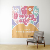 Tenture Groovy One Rainbow Sunshine marguerite (En situation)