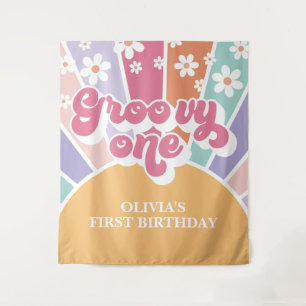 Tenture Groovy One Rainbow Sunshine marguerite