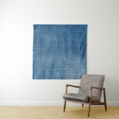 Tenture Gros plan bleu jean texture (En situation)
