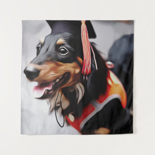 Tenture Gros plan du chien teckel portant un chapeau de re