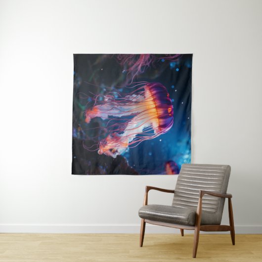 Tenture Gros plan d'une méduse rousse (En situation (horizontale))