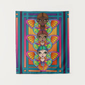 Tenture Gros yeux et ailes papillon (Devant)