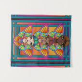 Tenture Gros yeux et ailes papillon (Devant (Horizontal))
