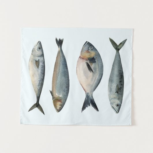 Tenture Groupe des quatre poissons (Devant (Horizontal))