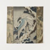 Tenture Grues sur un pin couvert de neige Hokusai (Devant)