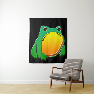 Tenture Grumpy Frog dessin art japonais par Matsumoto Hoji