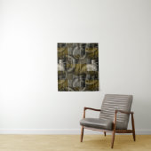 Tenture Grunge Abstrait, brun monochrome (En situation)