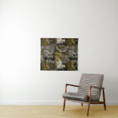 Tenture Grunge Abstrait, brun monochrome (En situation (horizontale))