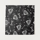 Tenture Grunge rock : diamants, os motif. (Devant (Horizontal))