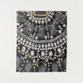 Tenture grunge steampunk art déco noir argent bohème (Devant)