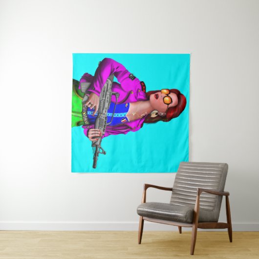 Tenture Guerrier moderne (En situation (horizontale))