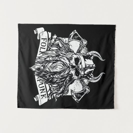 Tenture Guerrier viking barbu (Devant (Horizontal))