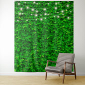 Tenture Guirlande de lumières fées de mur vert pour décor  (En situation)