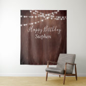 Tenture Guirlande de lumières rustiques foncées personnali (En situation)