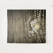 Tenture Guirlande lumineuse de lanternes en bois rustique  (Devant (Horizontal))