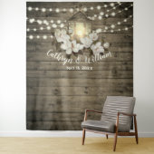 Tenture Guirlande lumineuse de lanternes en bois rustique  (En situation)