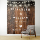 Tenture Guirlande lumineuse Fond de stand photo en bois ru (En situation)