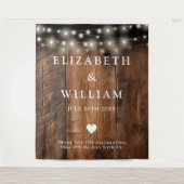 Tenture Guirlande lumineuse Fond de stand photo en bois ru (Devant)