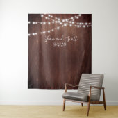 Tenture Guirlande lumineuse rustique foncé pour mariage en (En situation)