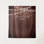 Tenture Guirlande lumineuse rustique foncé pour mariage en (Devant)