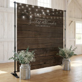 Tenture Guirlande lumineuse rustique pour photobooth de ma