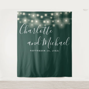 Tenture Guirlande lumineuse vert émeraude pour décor de ma