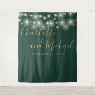 Tenture Guirlande Lumineuse Verte et Dorée pour Décor de M