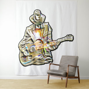 Tenture Guitar Blues Mann - Sentez-le