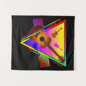 Tenture Guitare colorée rétro (Devant (Horizontal))
