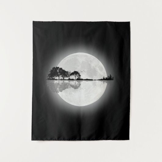 Tenture Guitare naturelle au clair de lune (Devant)