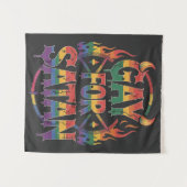 Tenture Hail Gay Satan Rainbow Baphomet Devil Goat LGBTQ (Devant (Horizontal))