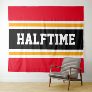 Tenture HALFTIME Bold Sporty Bright Red Black Stripes