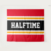 Tenture HALFTIME Bold Sporty Bright Red Black Stripes (Devant (Horizontal))