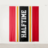 Tenture HALFTIME Bold Sporty Bright Red Black Stripes (Devant)