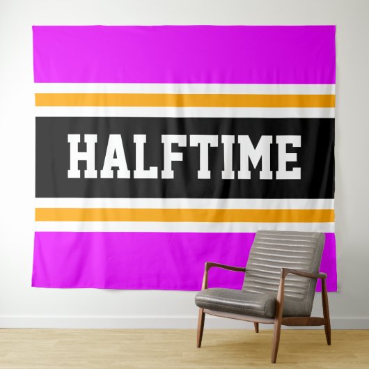 Tenture HALFTIME Bright Tropical Pink Black Racing Stripes (En situation (horizontale))