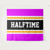 Tenture HALFTIME Bright Tropical Pink Black Racing Stripes (Devant (Horizontal))