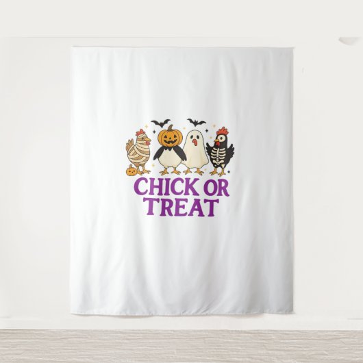 Tenture Hallobubu Halloween mignonne et Éffrayante sorcièr (Devant)