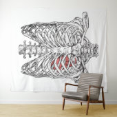 Tenture Halloween Anatomie de la Cage Thoracique et du Cœu (En situation (horizontale))