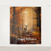 Tenture Halloween automne Thanksgiving Forest Deer (Devant)