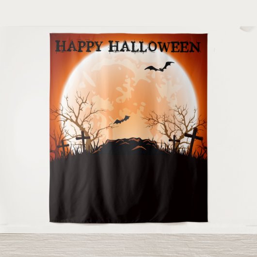 Tenture Halloween Bat Social Graveyard Fond photo (Devant)