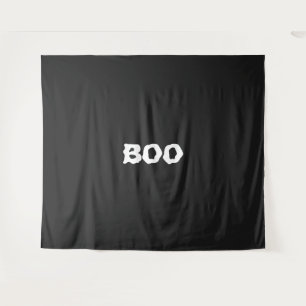Tenture Halloween boo noir blanc effrayant typographie per