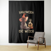 Tenture Halloween Cat Witch (En situation)