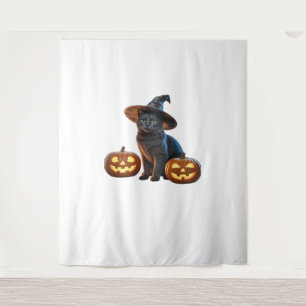 Tenture Halloween Chat Noir Magic Classic T-Shirt