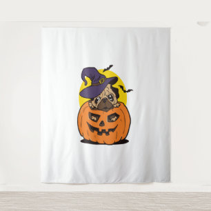 Tenture Halloween Chien citrouille, Drôle chien d'Hallowee