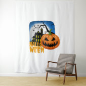 Tenture Halloween citrouille (En situation)
