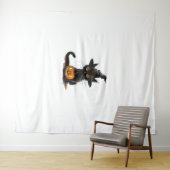 Tenture Halloween Citrouille de chat (En situation (horizontale))