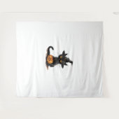 Tenture Halloween Citrouille de chat (Devant (Horizontal))