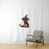 Tenture Halloween Citrouille de chat (En situation)