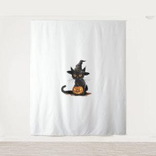 Tenture Halloween Citrouille de chat